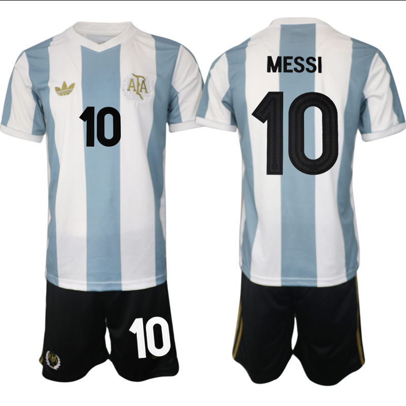 Men 2024-2025 Argentina adidas Originals 50th Anniversary White #10 Soccer Jersey->barcelona jersey->Soccer Club Jersey